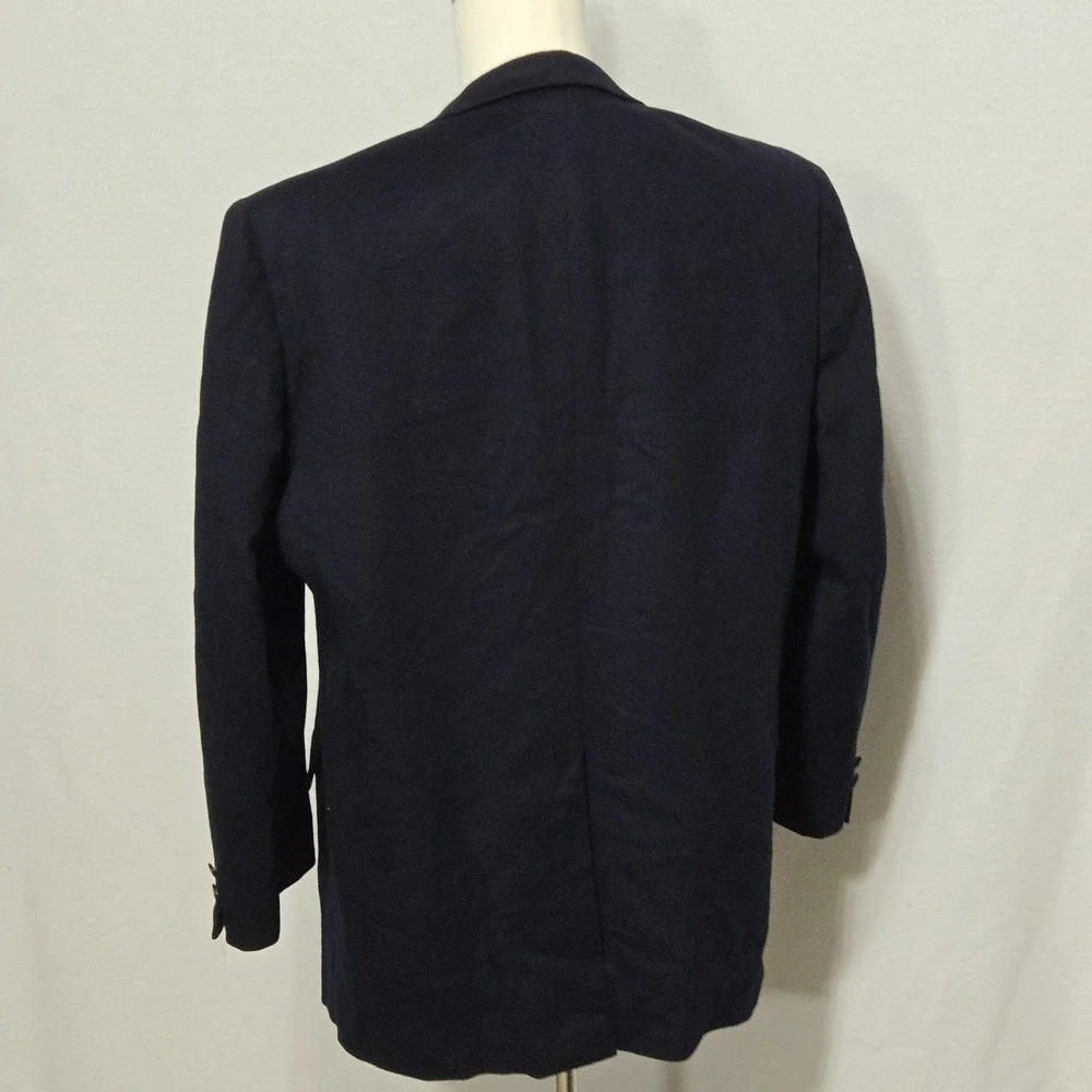 Vintage Hickey Freeman Blazer Mens 42 Navy Canterbury Collection Cashmere 80s‎